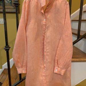 J. Jill Tunic Linen Tunic Size L Tall, peach/light coral, Stunning!